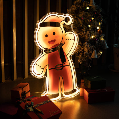 Christmas LED Acrylic Gingerbread Man Sign FGJR001