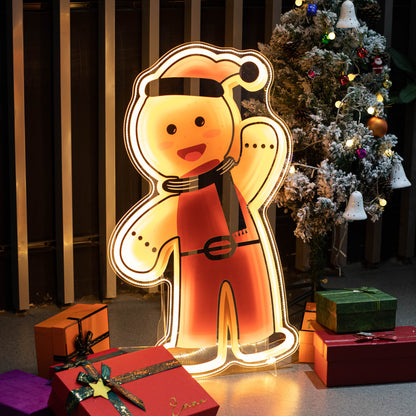 Christmas LED Acrylic Gingerbread Man Sign FGJR001