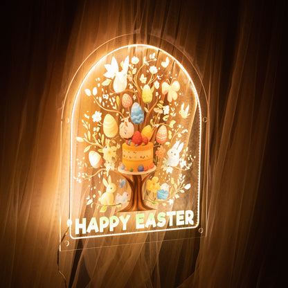 Easter Tree with Eggs LED Acrylic Wall Light FGJR012