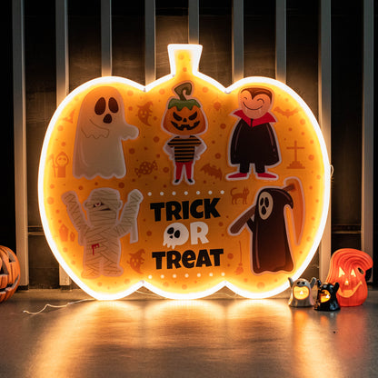 Halloween LED Acrylic "Trick or Treat" Sign FGJR007