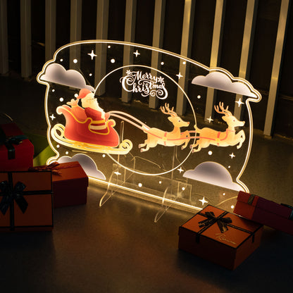 Spread Holiday Cheer With This Enchanting LED Acrylic Santa Claus Sign FGJR005