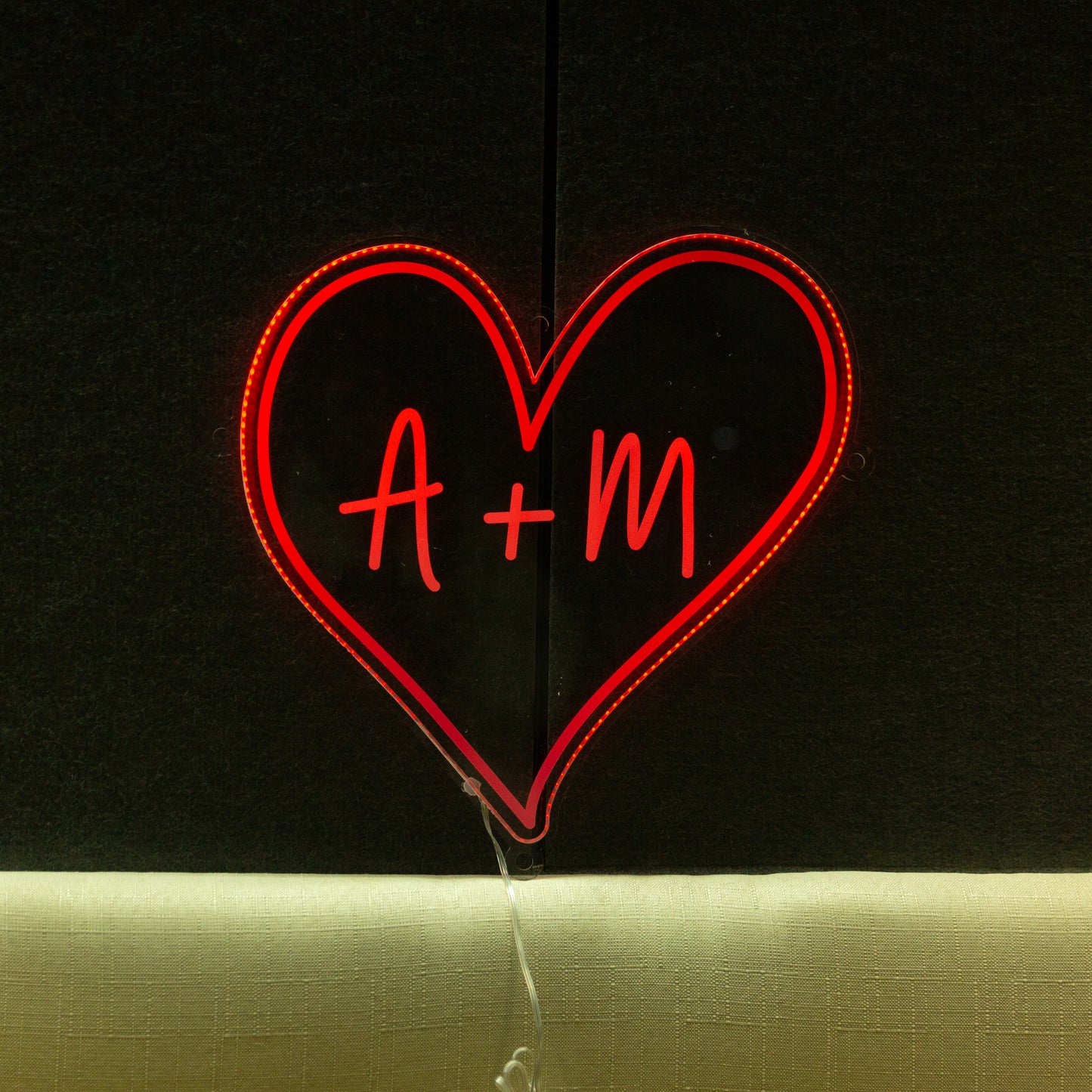 Add romantic ambiance to weddings & home decor with our Heart-Shaped Glow Sign FGHC003