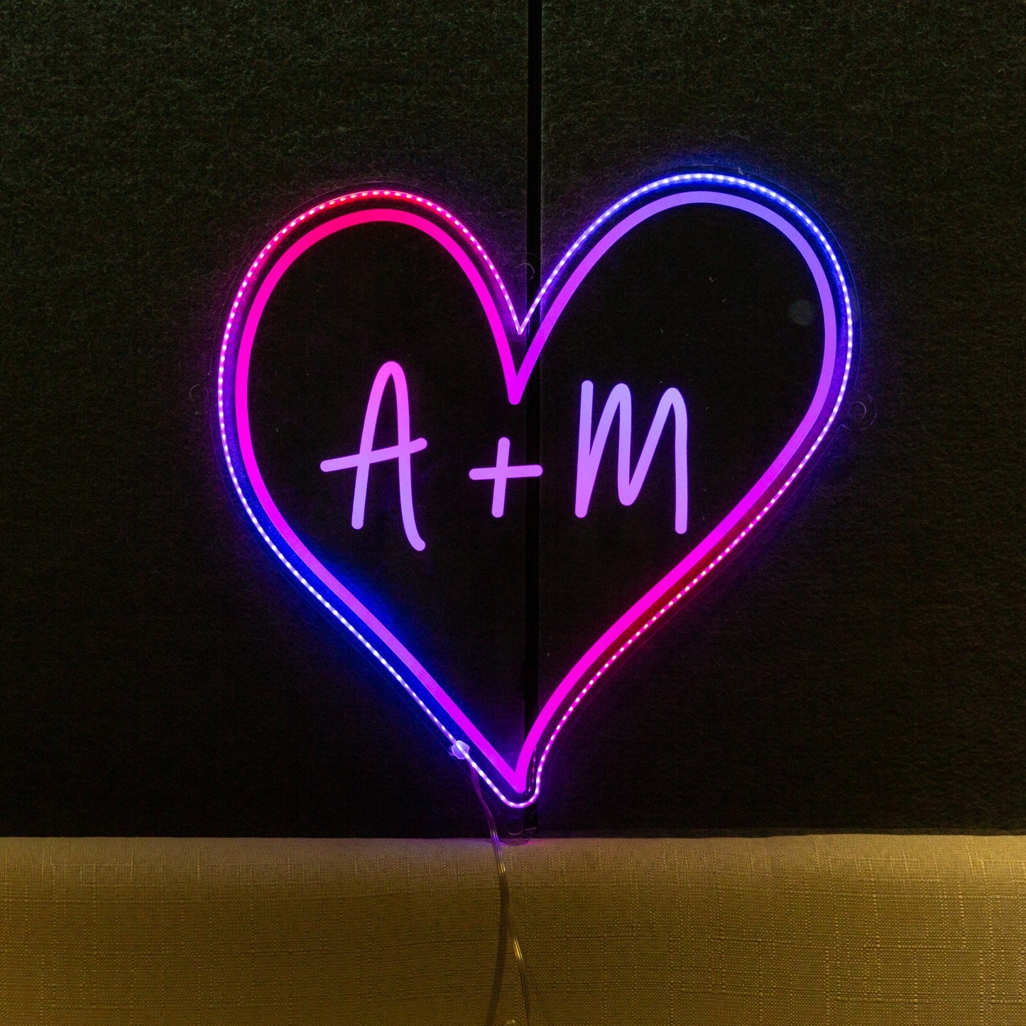 Add romantic ambiance to weddings & home decor with our Heart-Shaped Glow Sign FGHC003