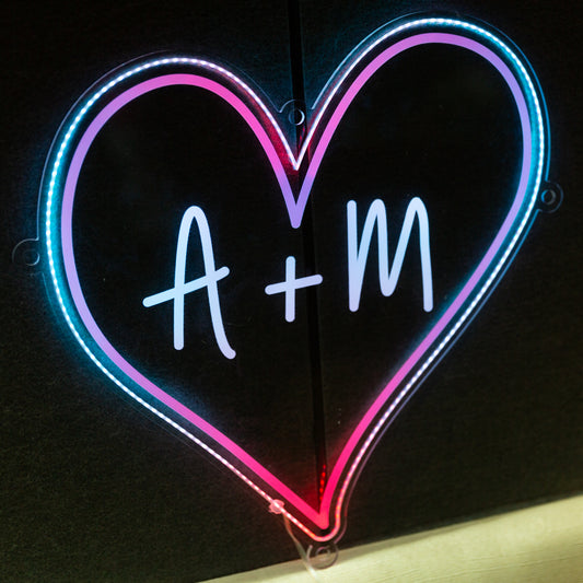 Add romantic ambiance to weddings & home decor with our Heart-Shaped Glow Sign FGHC003