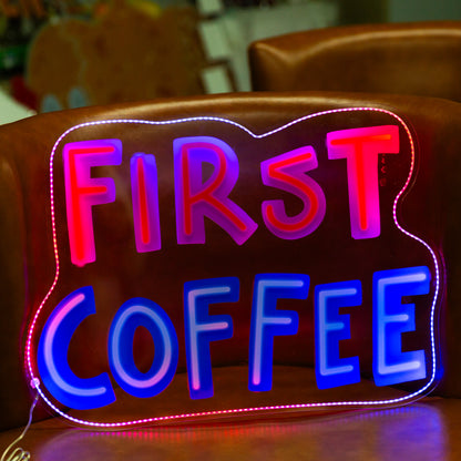 Illuminate your coffee space with our stylish Coffee Logo Glow Sign FGHC004