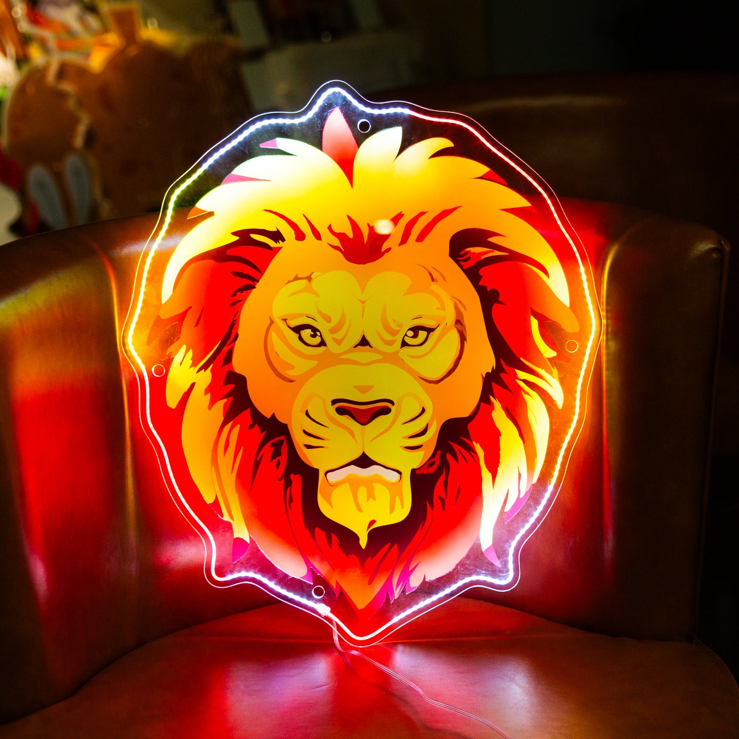 Decorate your room/business with our lion mane-inspired Glow Sign for a bold look FGHC005