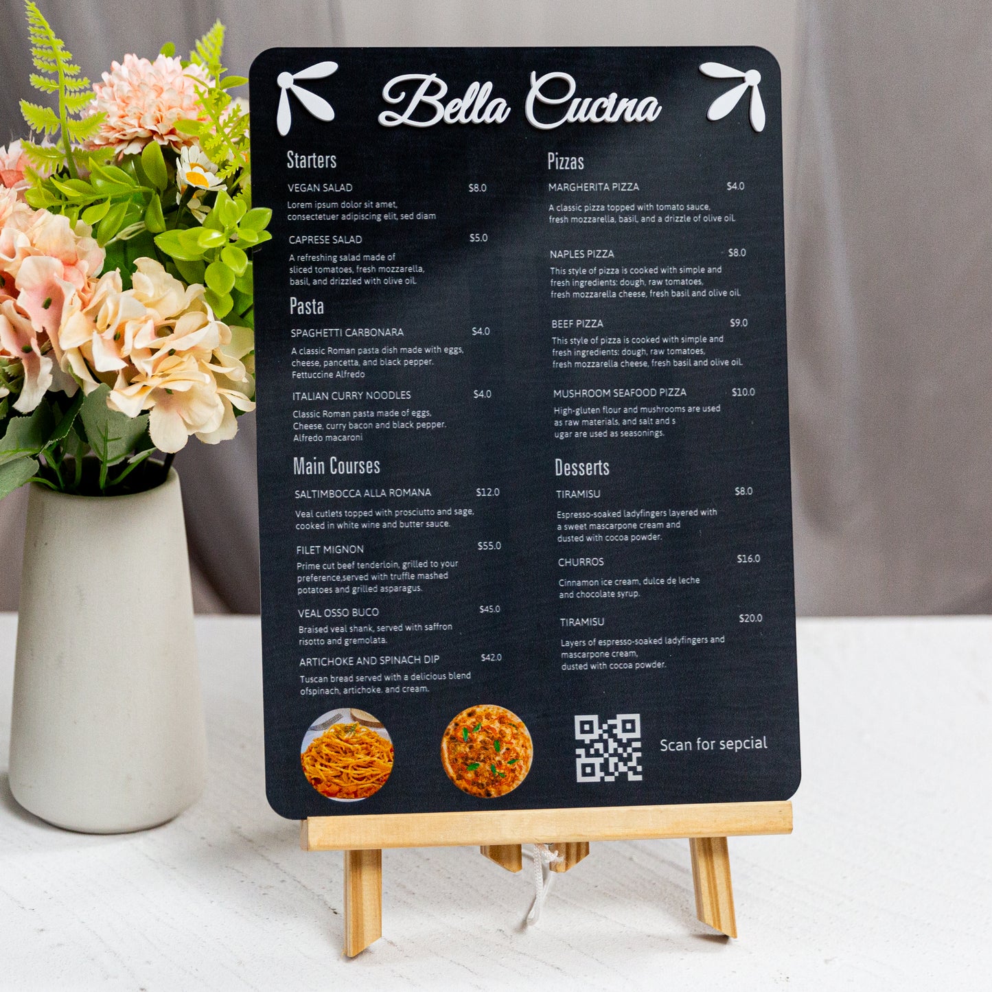 Customizable Acrylic Handheld Menus M002