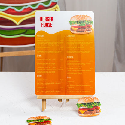 High-Quality Acrylic Burger Menu M003