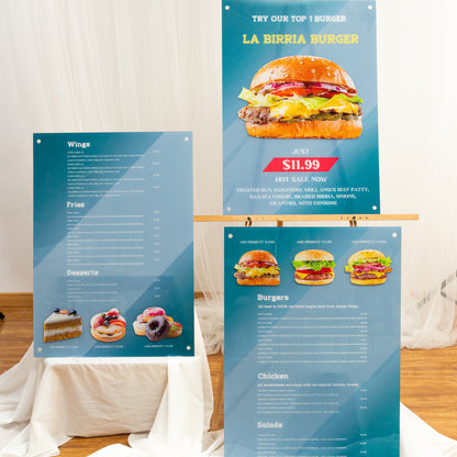 Eye-Catching Cut-Out Designs for Personalized Menu Board Set BM003