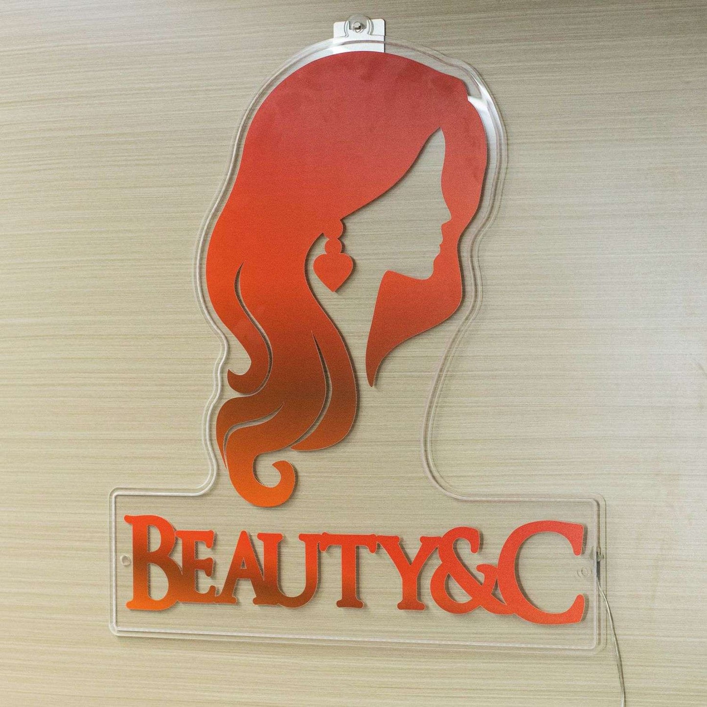 Custom Shape Acrylic Edge-Lit Business Logo Sign FGLG002