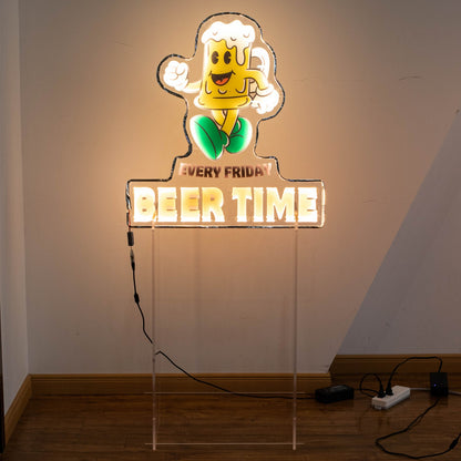 Custom Beer-Themed LED Illuminated Acrylic Sign FGCX007