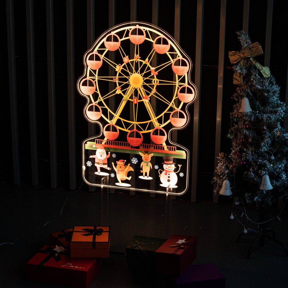 Illuminated Christmas Ferris Wheel Sign FGJR010