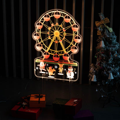 Illuminated Christmas Ferris Wheel Sign FGJR010