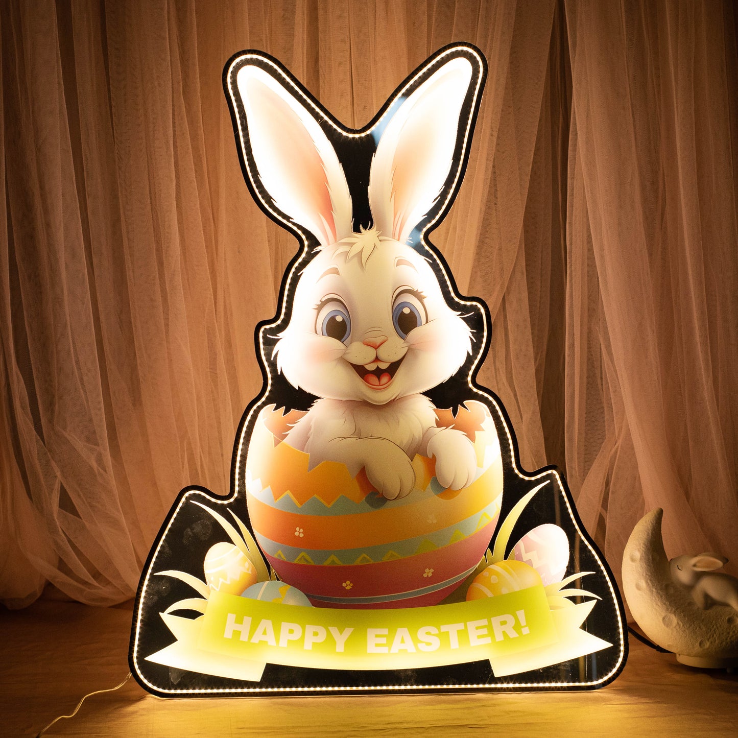 Easter Bunny Decorative Mirror Acrylic Wall Light FGJR013