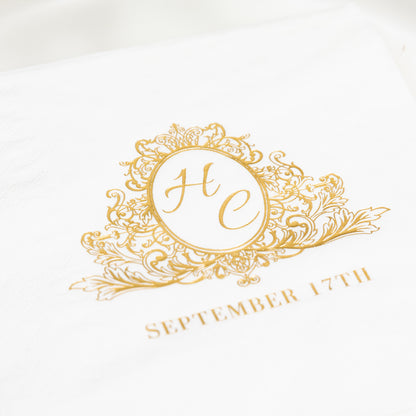 Customizable White Napkins with Hot Foil Logo:  Elevate Your Hospitality NP001