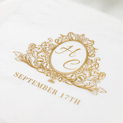 Customizable White Napkins with Hot Foil Logo:  Elevate Your Hospitality NP001