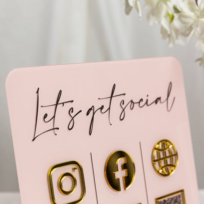 Customizable Pink Social Sign, Perfect for Any Space TBS001