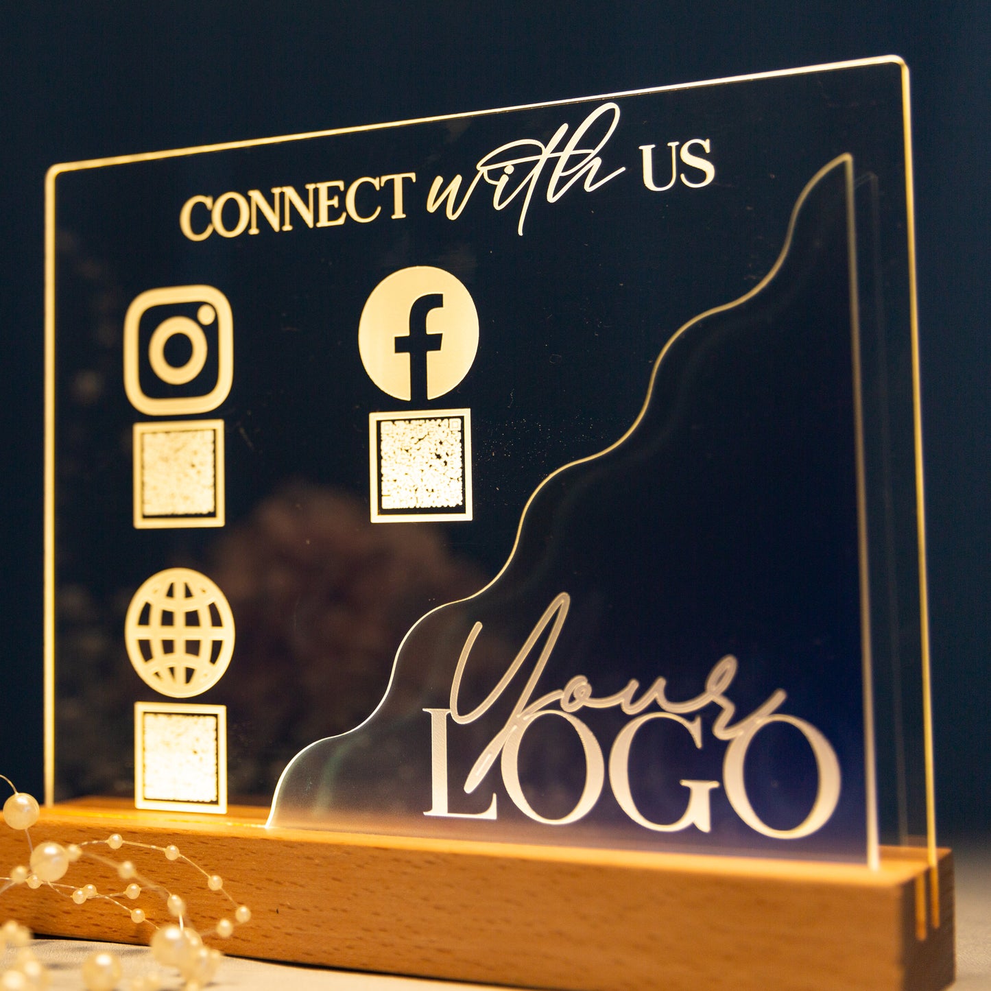 Led Acrylic Social Sign TBL001