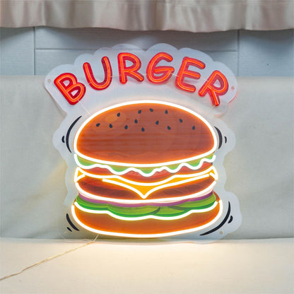 Make a Bold Statement: Custom Burger UV Printing Neon Sign NES003