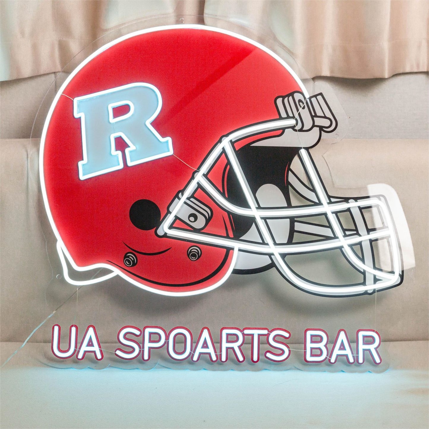 Bar Decor with a Personalized UV Rugby Neon Sign NES004