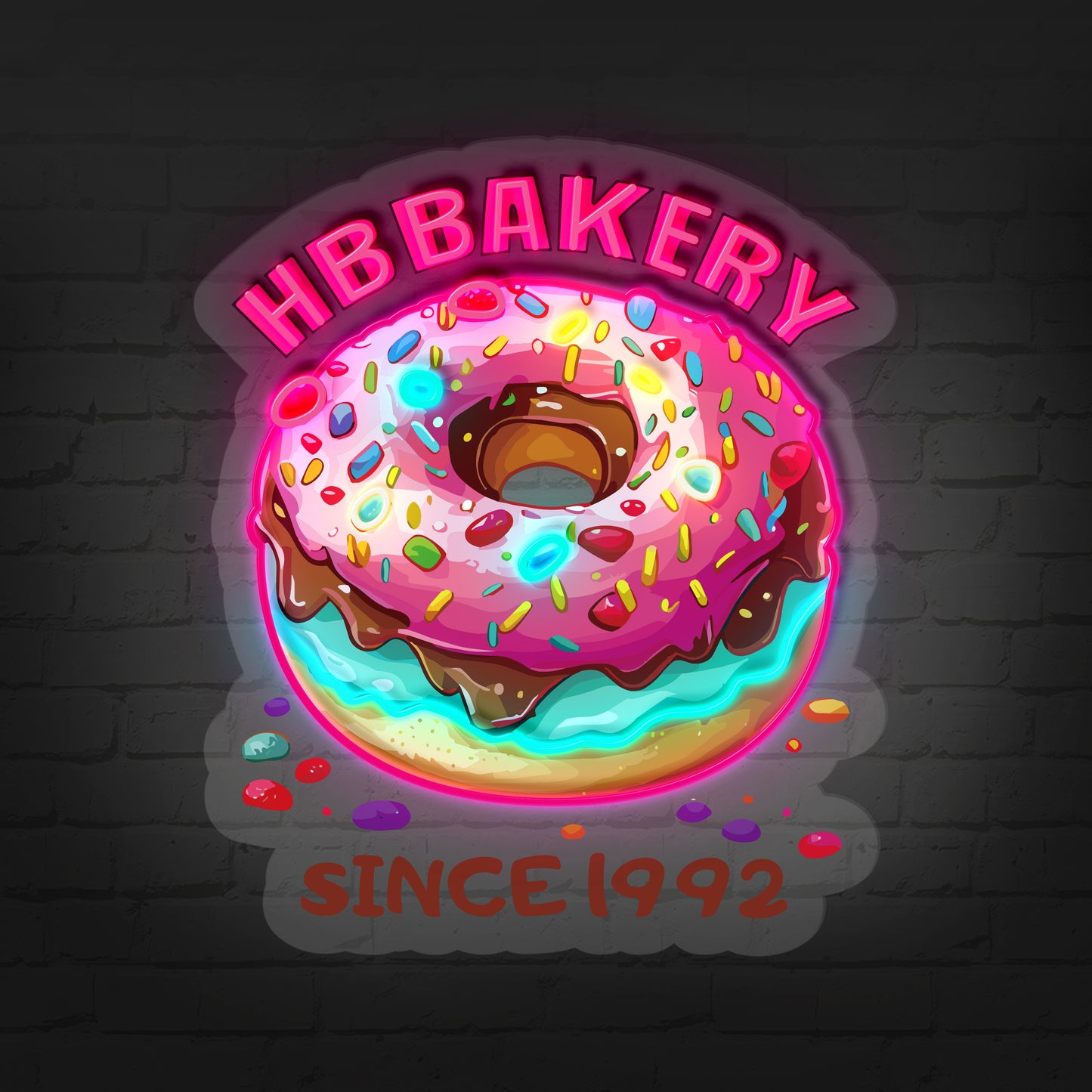 Eye-Catching Bakery Signage - Customizable Pop Art Neon NES006