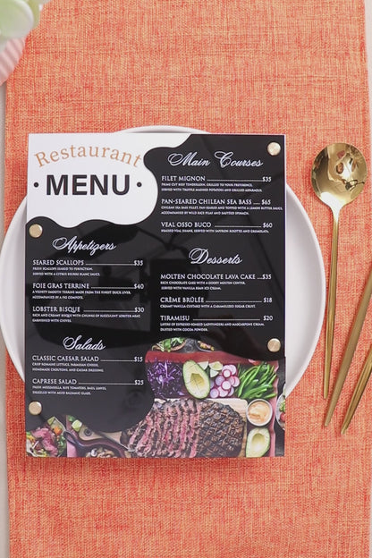 Stylish Acrylic Hand Menu M001