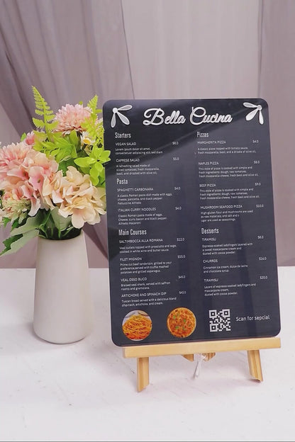 Customizable Acrylic Handheld Menus M002