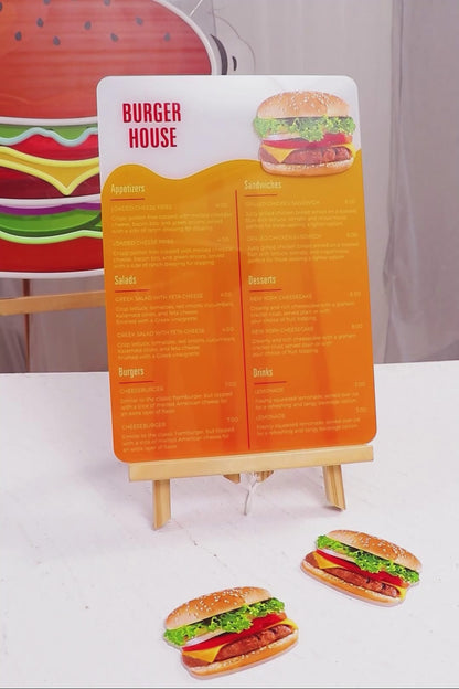 High-Quality Acrylic Burger Menu M003